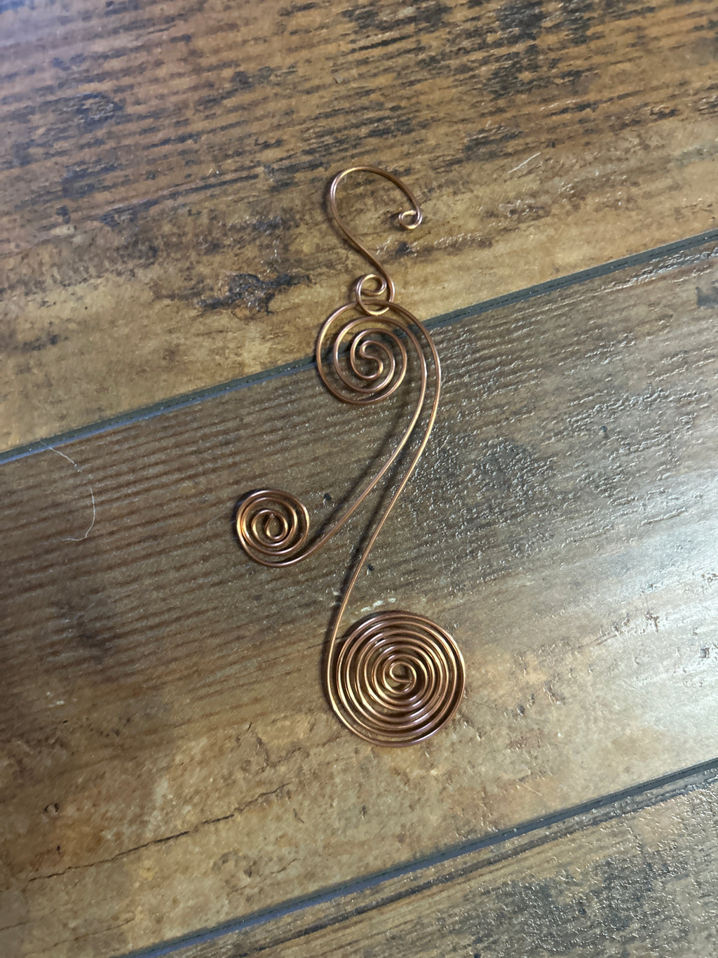 Copper swirl ornaments