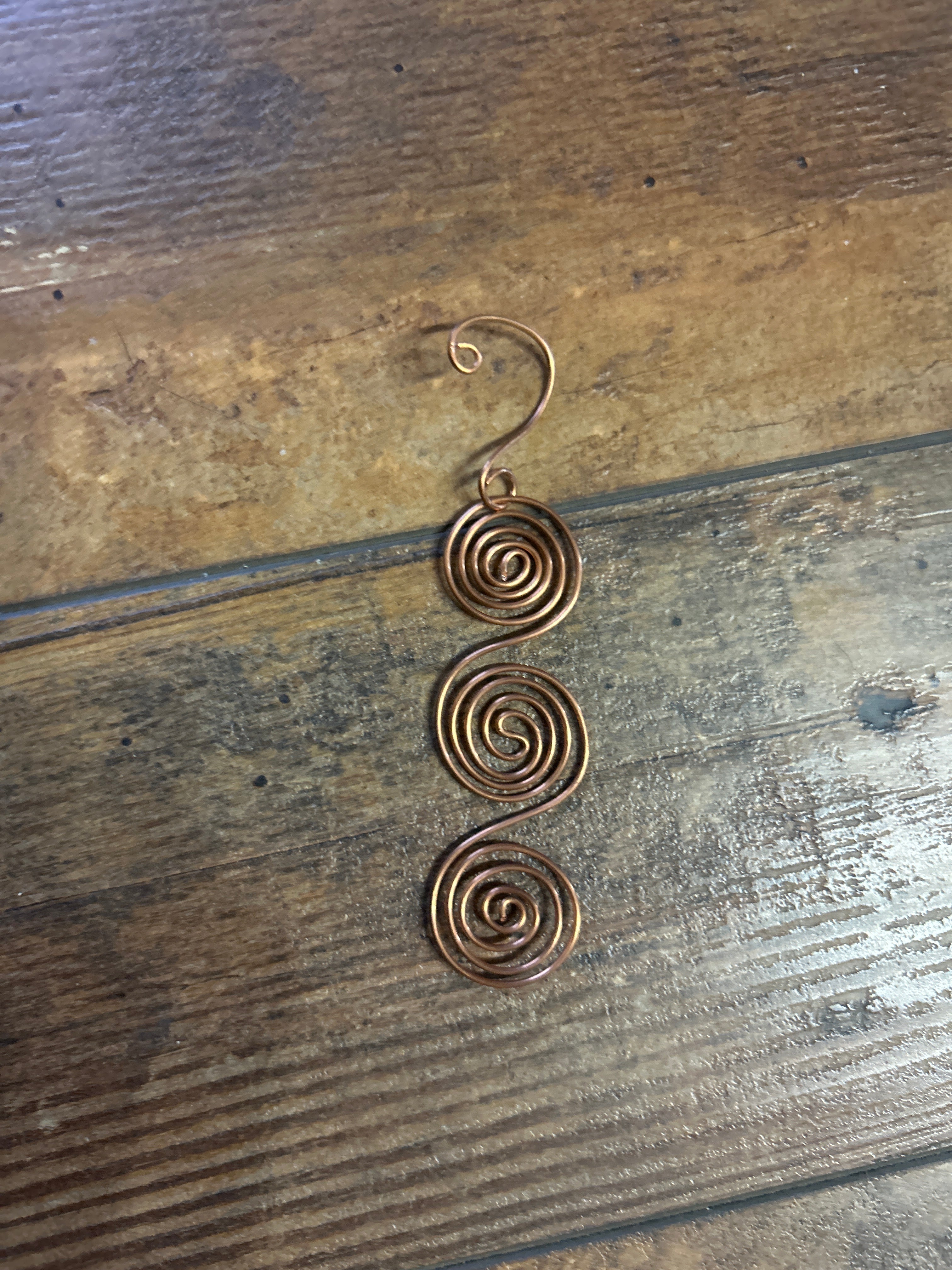 Copper swirl ornaments
