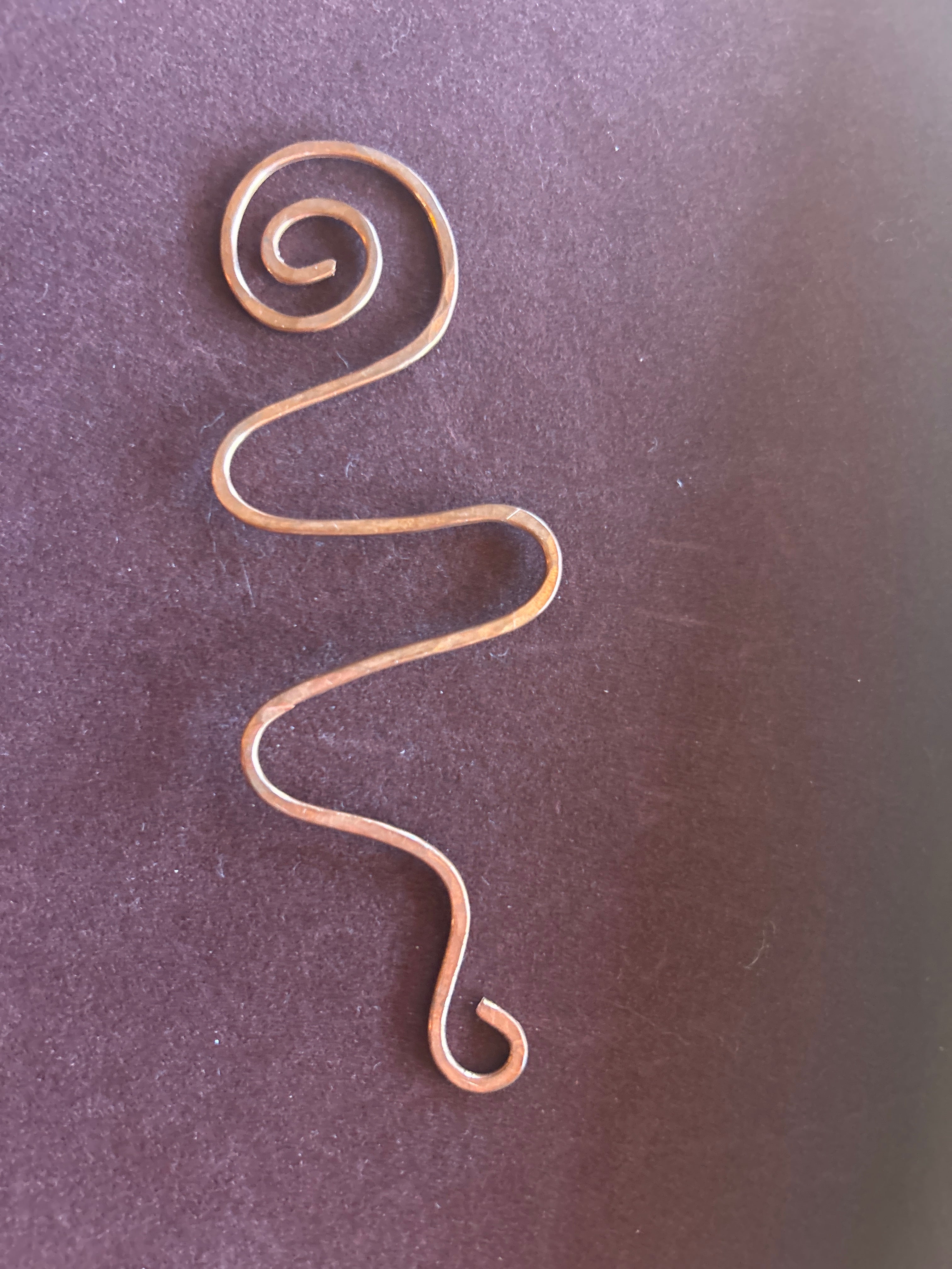 Copper Double Swirl Bookmark