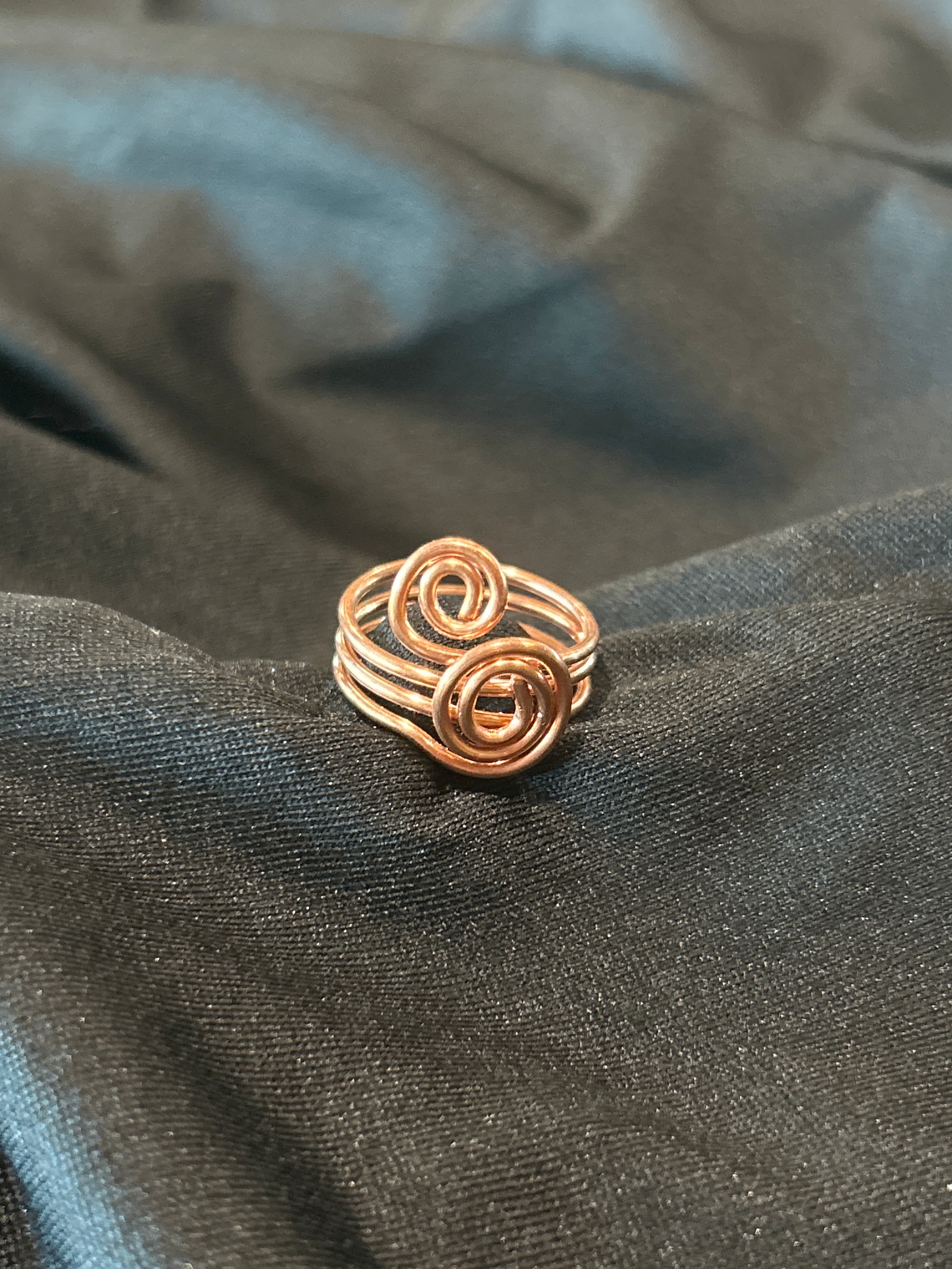 Copper Dbl Swirl Single Extended Ring