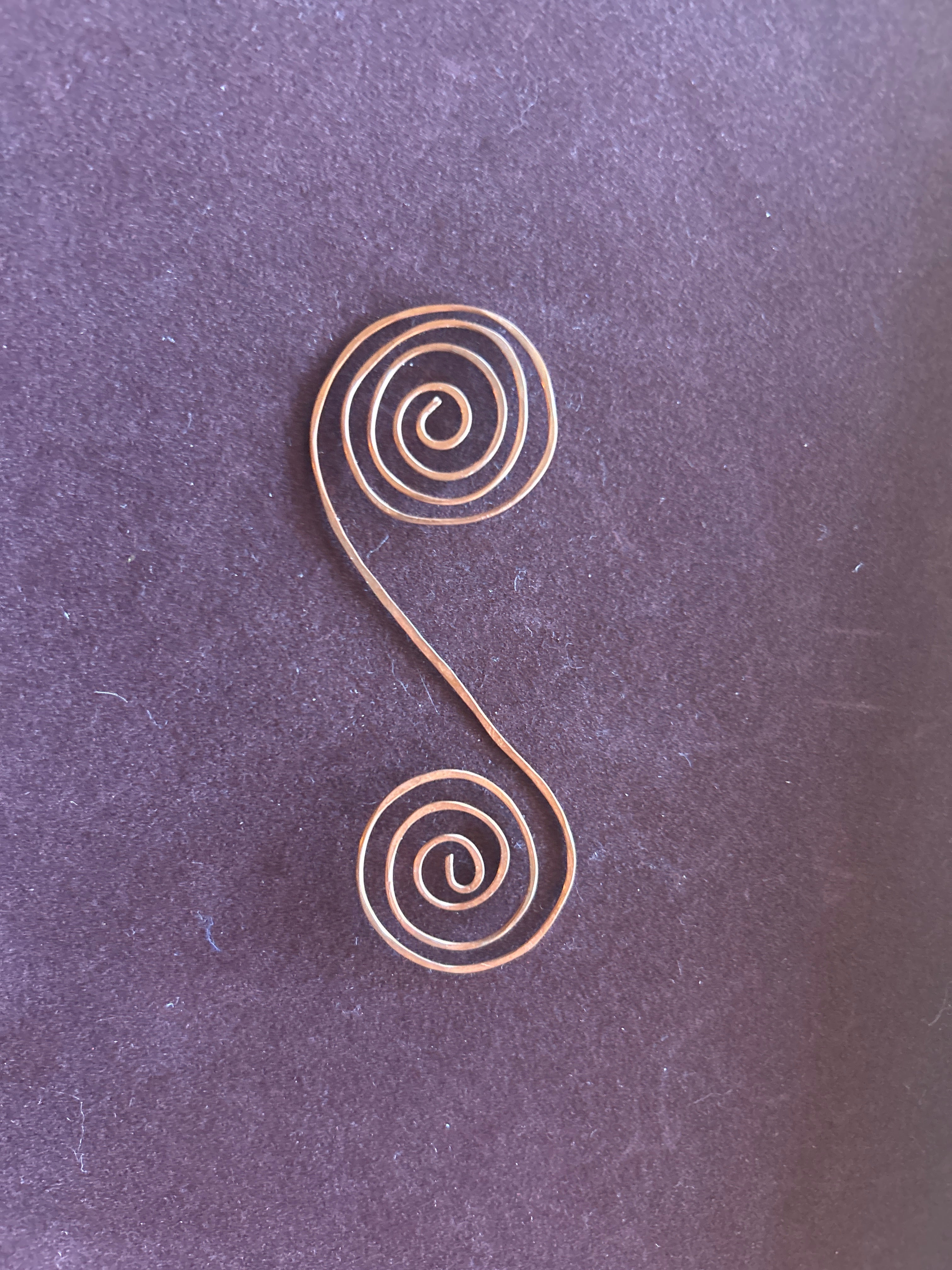 S Shape Copper Bookmark