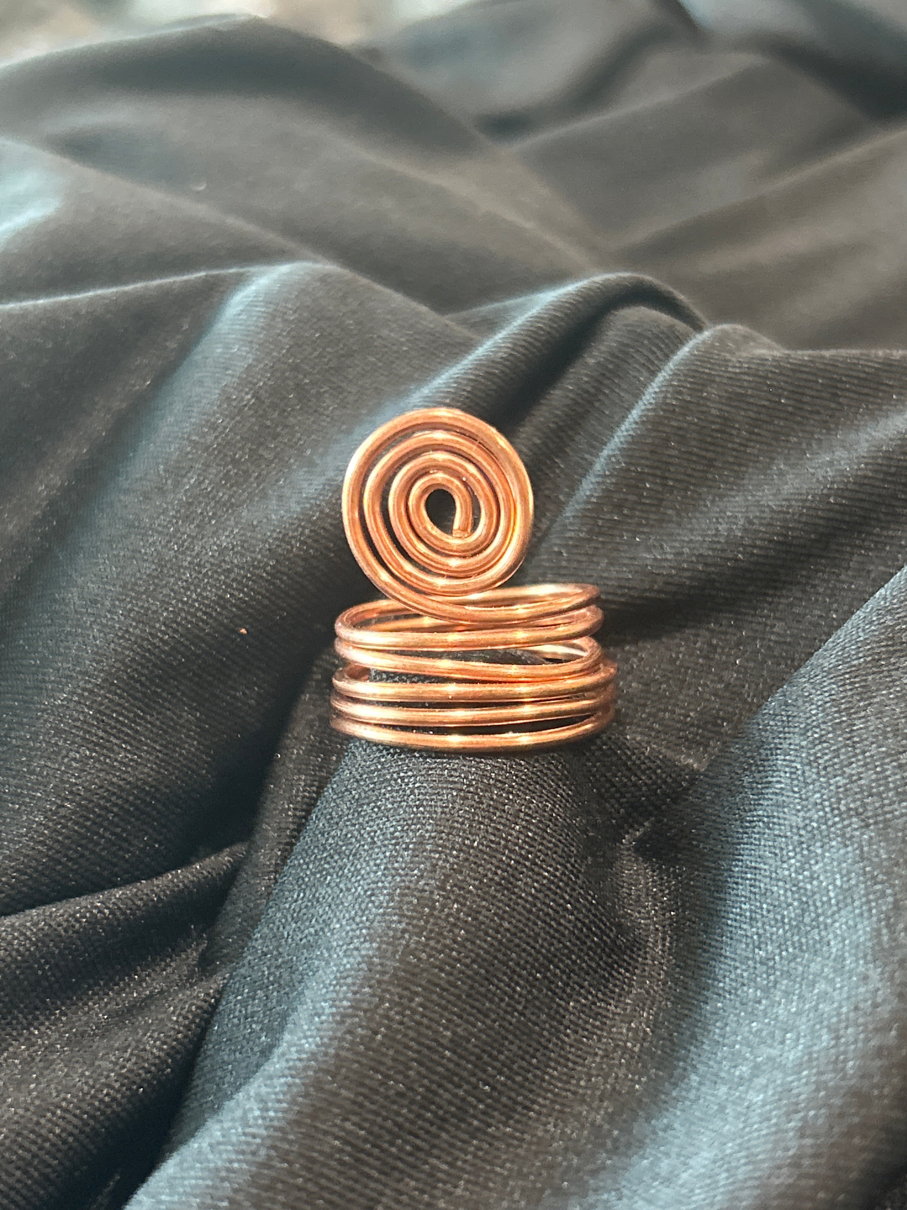 Copper Extended Swirl Ring