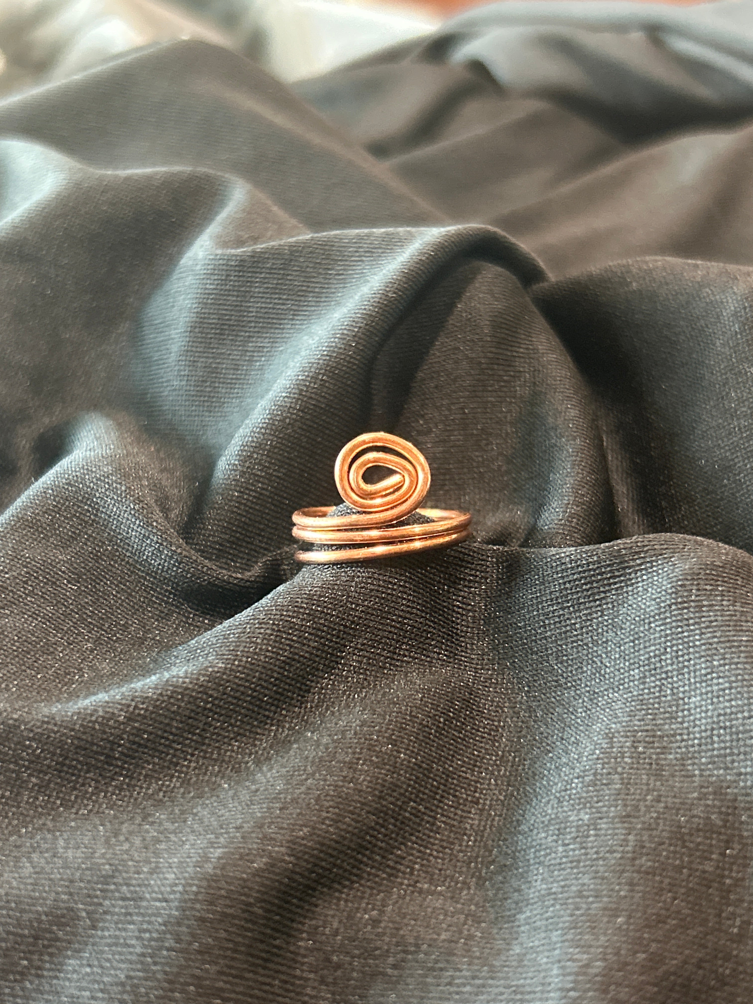 Copper Extended Swirl Ring