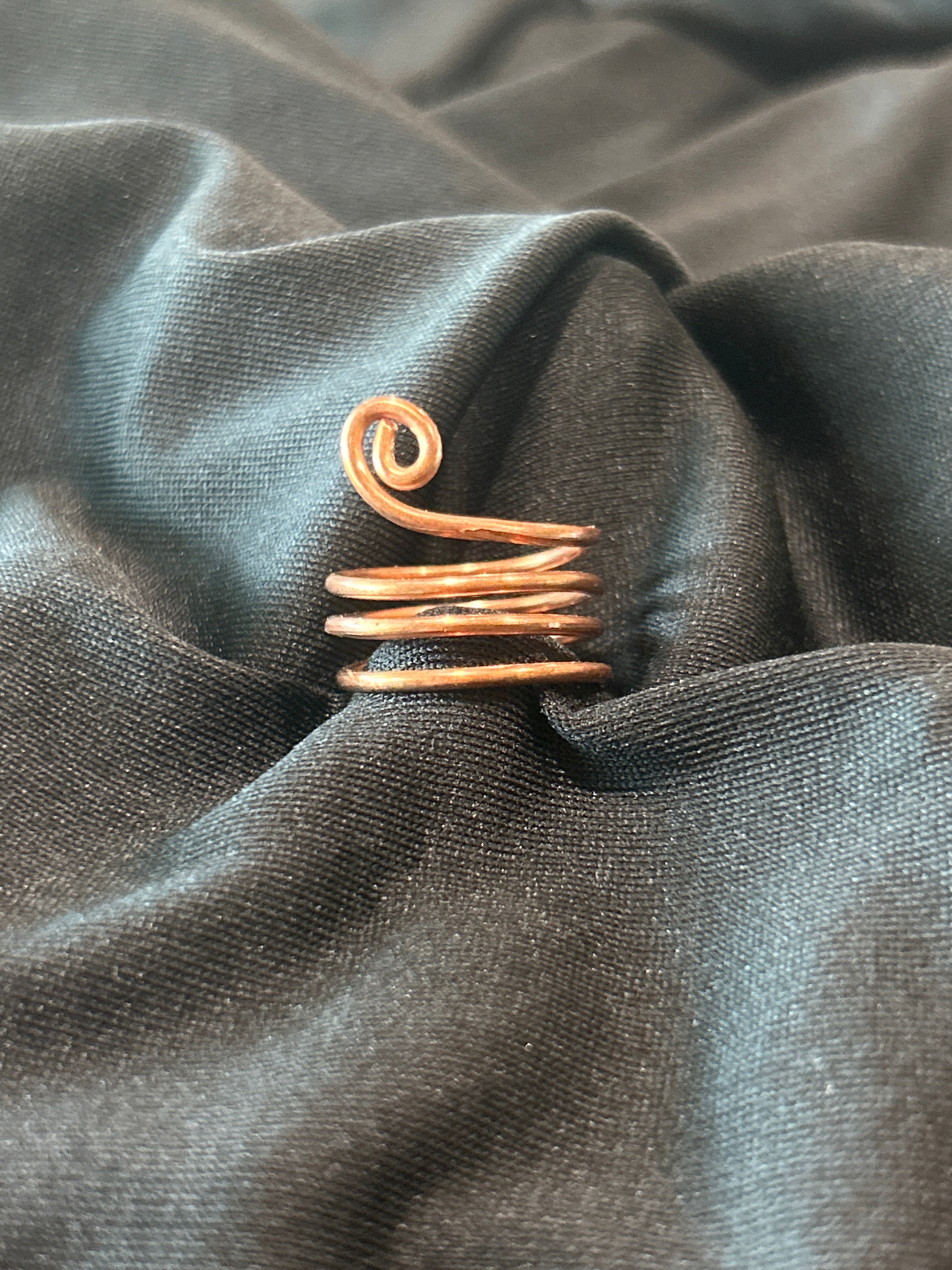 Copper Extended Swirl Ring