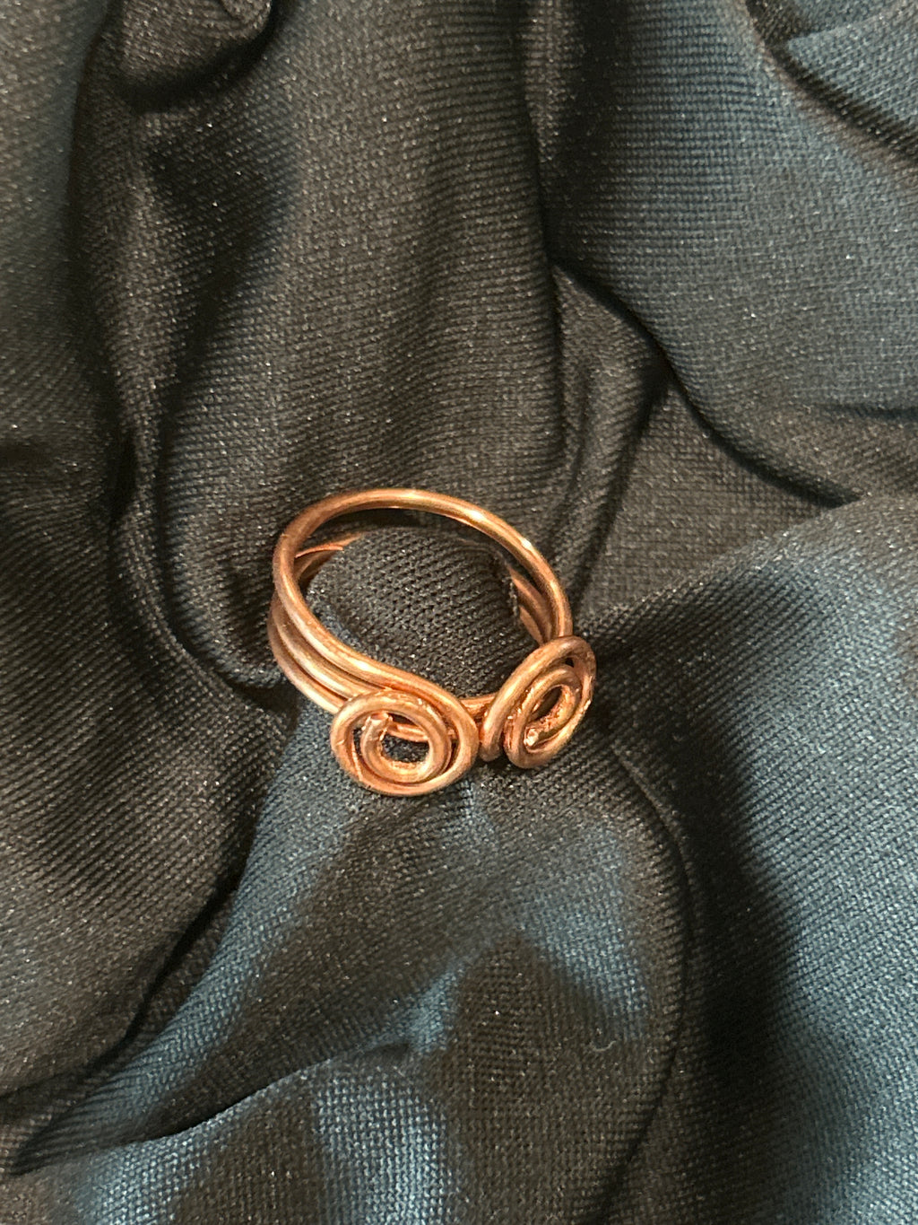 Copper Double Swirl Ring