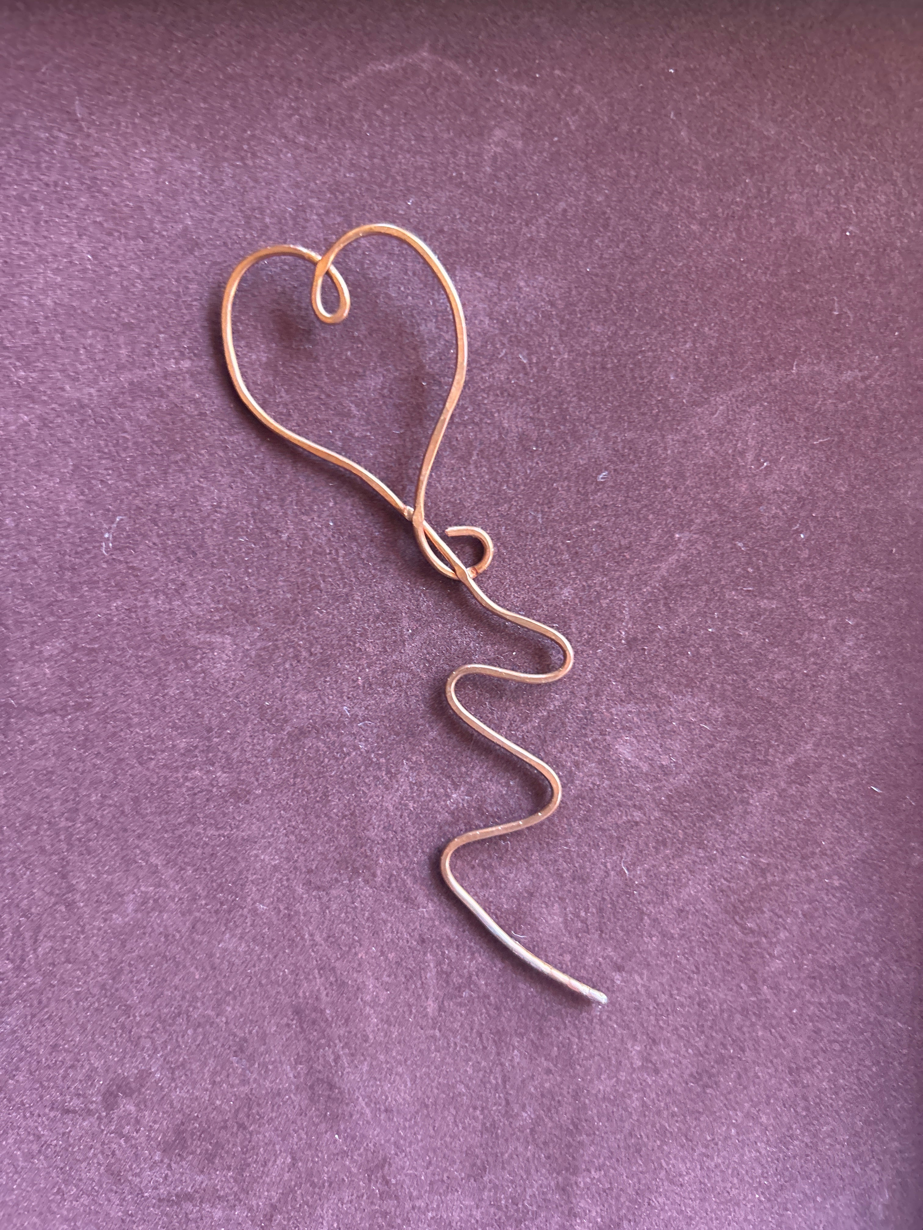 Copper Heart Curly Tail Bookmark