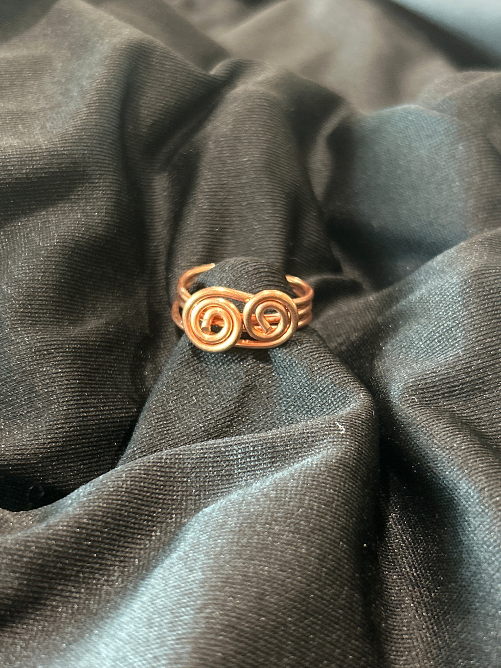 Copper Double Swirl Ring