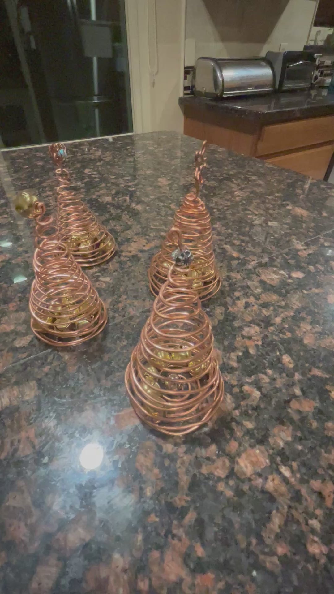 Copper bouncy jingle trees